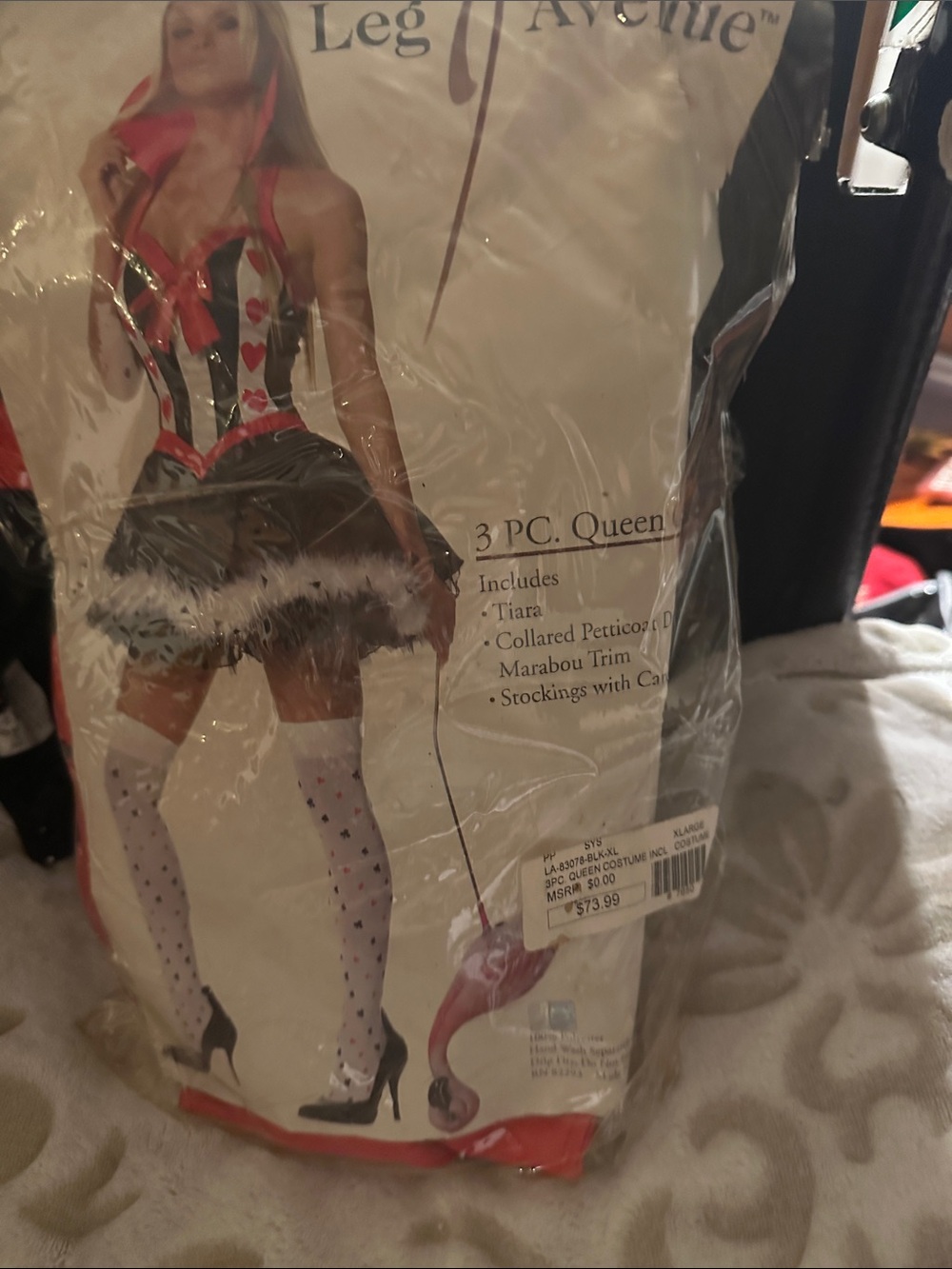 Leg Avenue Women's Queen of Hearts Costume in Red, Black & White Halloween